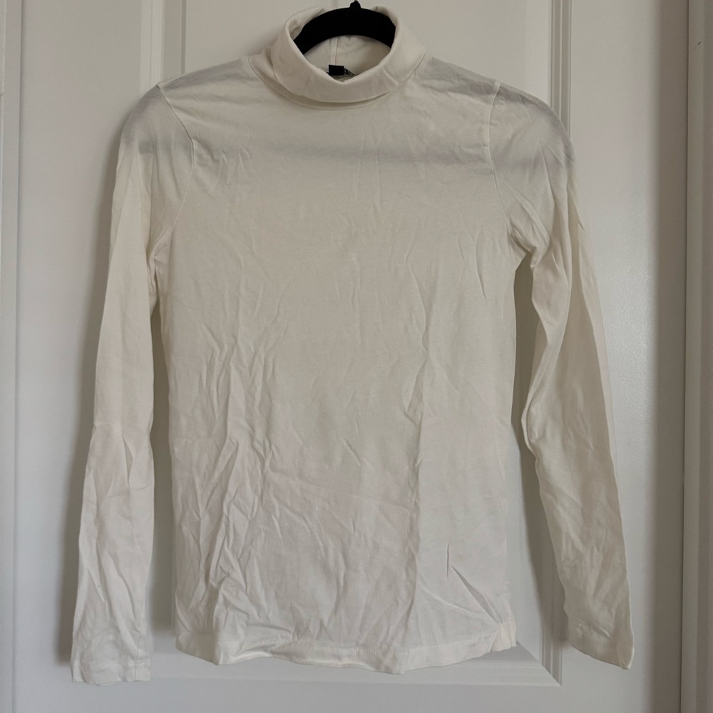 J. Crew White Turtle Neck Long sleeve Top, S